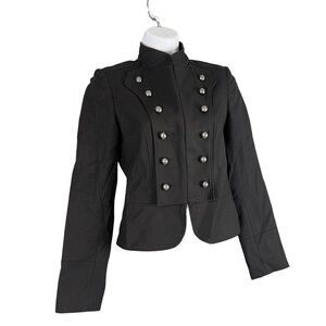 Maurice Tarica Black Charcoal Wool Military Band BrLeader Woman’s Jacket XS US 2